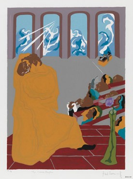 Jacob Lawrence, Genesis Series, 1991. Silkscreen print, 19-½ x 14-¼ inches. © 2020 The Jacob and Gwendolyn Knight Lawrence Foundation, Seattle / Artists Rights Society (ARS), New York.