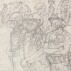 Steve Mumford, Officers Wong, Castillo and Chen at Occupy City Hall, New York City, Jul. 15, 2020, 2020. Pencil on paper, 11 x 15.5 inches. Courtesy of Postmasters Gallery and the Artist