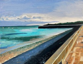 Elizabeth Kresch, South of France, 2016. Oil on canvas, 15 x 19 inches. Courtesy of the Artist and BCK Fine Arts Gallery