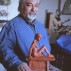 Marc Zimetbaum with one of his small figure sculptures