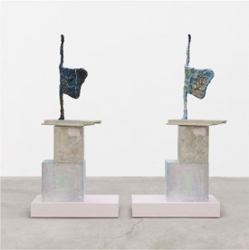 Rebecca Warren, The Territory, 2020. Hand-painted bronze on painted MDF pedestal, 83? × 88¼ × 25¾ inches, 1 of 2 casts, each painted uniquely. Courtesy of the artist and Matthew Marks Gallery