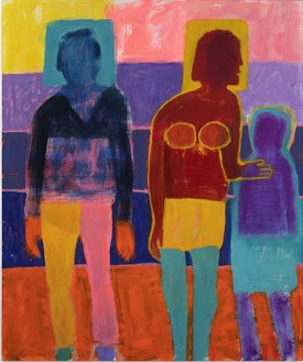 Katherine Bradford, Bus Stop, 2020. Acrylic on Canvas, 72 x 60 inches. Courtesy of the Artist and CANADA New Yorkl