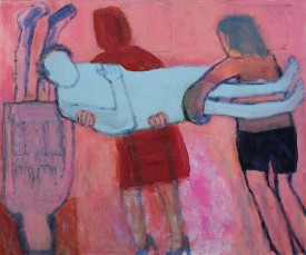 Katherine Bradford, Mother Joins the Circus - Second Version, 2021. Acrylic on canvas, 60 x 72 inches. Courtesy of the artist and CANADA New York