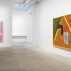 Installation shot of Jonathan Lasker, Born Yesterday at Greene Naftali, 2021, showing Spiritual Etiquette, 1991, left, and the title painting of the exhibition, 1989, right. Courtesy the artist and Greene Naftali, New York.