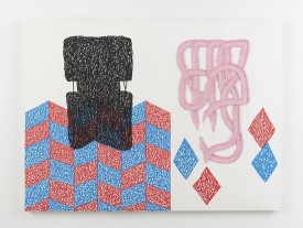 Jonathan Lasker, The Vagaries of Existence, 2002. Oil on Linen, 60 x 80 inches. Courtesy the artist and Greene Naftali, New York.