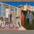 Narrative: To the Memory of Matteo Giovannetti, 1967, by Larry Day. Oil on canvas, 65 1/2 x 76 3/8 in. (Gift of Ruth Fine in honor of Irving and Miriam Brown Fine, 2020)