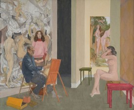 Larry Day, Changes, 1982. Oil on canvas, 54 x 66 inches. Woodmere Art Museum: Promised gift of Pamela and Joseph Yohlin